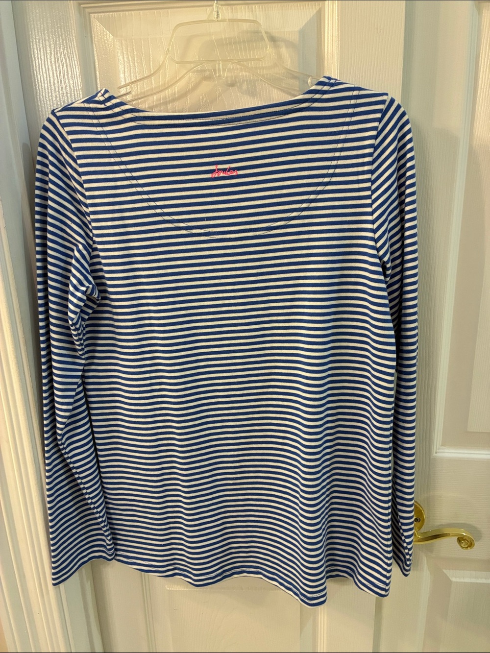 NWT Joules Harbor Luxe Blue White Stripe Sequin Daschund Dog Jersey Top SZ 6 - Picture 4 of 7